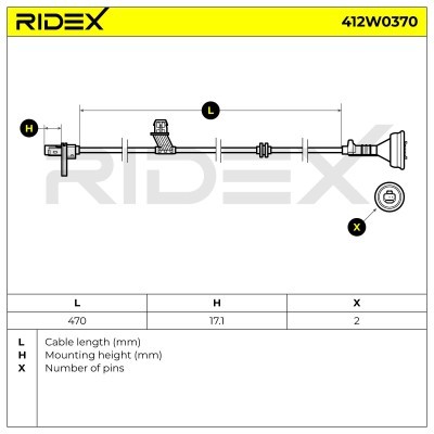 ABS Sensor RIDEX 412W0370 412W0370 - foto 6