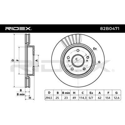 Bremsscheibe RIDEX 82B0471 82B0471 - foto 6
