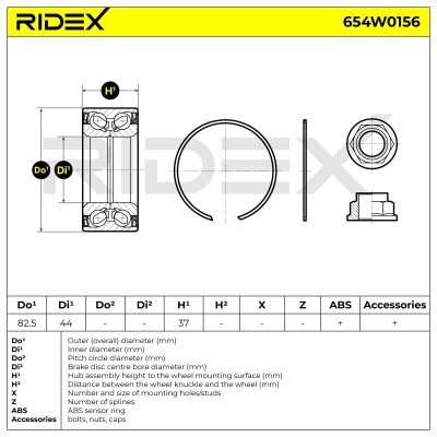 Radlager RIDEX 654W0156 654W0156 - foto 5