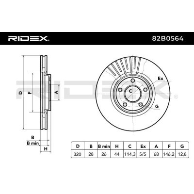 Bremsscheibe RIDEX 82B0564 82B0564 - foto 6