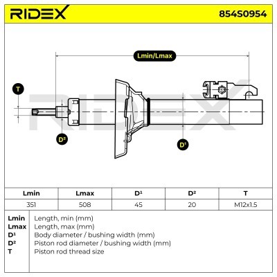 Stoßdämpfer RIDEX 854S0954 854S0954 - foto 6
