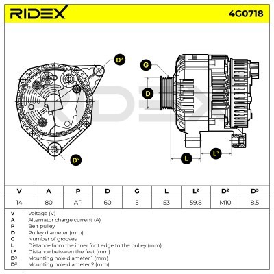 Generator RIDEX 4G0718 4G0718 - foto 7