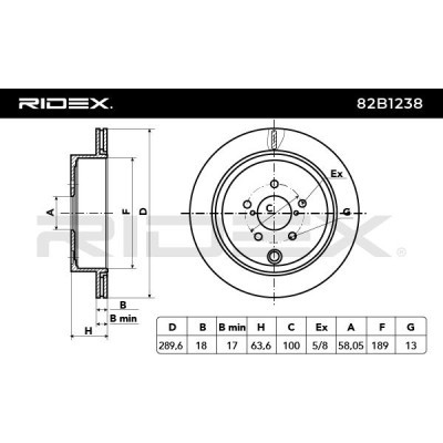Bremsscheibe RIDEX 82B1238 82B1238 - foto 4
