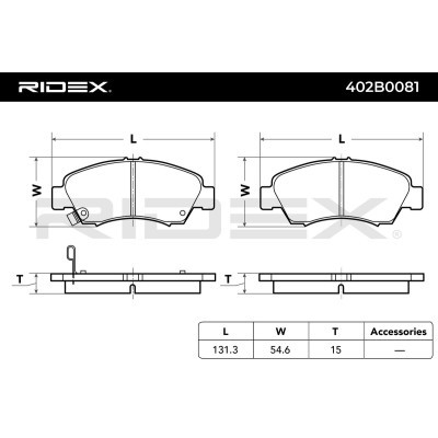 Bremsbeläge Satz RIDEX 402B0081 402B0081 - foto 3