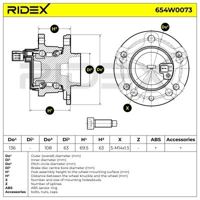 Radlager RIDEX 654W0073 654W0073 - foto 7