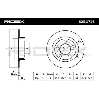 Bremsscheibe RIDEX 82B0726 82B0726 - foto 3