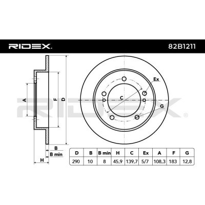 Bremsscheibe RIDEX 82B1211 82B1211 - foto 3