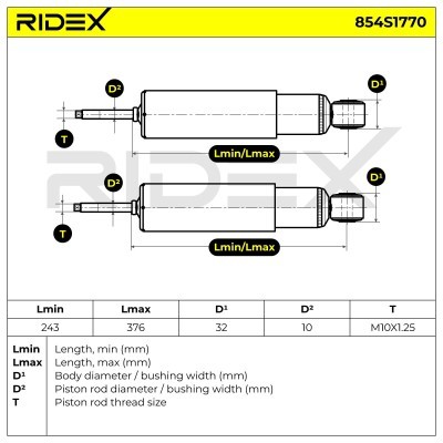 Stoßdämpfer RIDEX 854S1770 854S1770 - foto 5