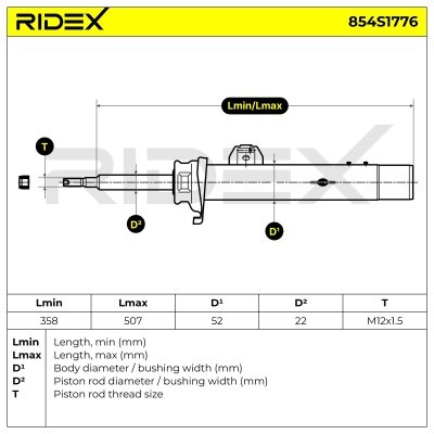 Stoßdämpfer RIDEX 854S1776 854S1776 - foto 2