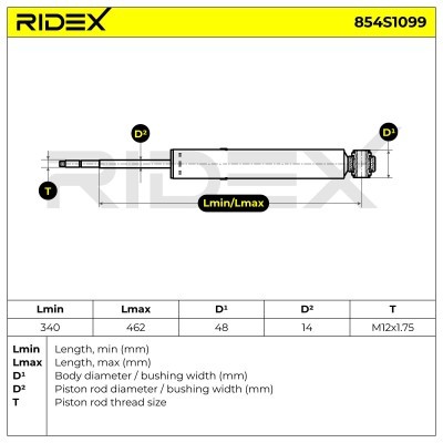 Stoßdämpfer RIDEX 854S1099 854S1099 - foto 7