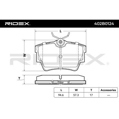 Bremsbeläge Satz RIDEX 402B0124 402B0124 - foto 3