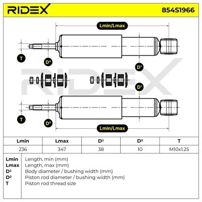 Stoßdämpfer RIDEX 854S1966 854S1966 - foto 4