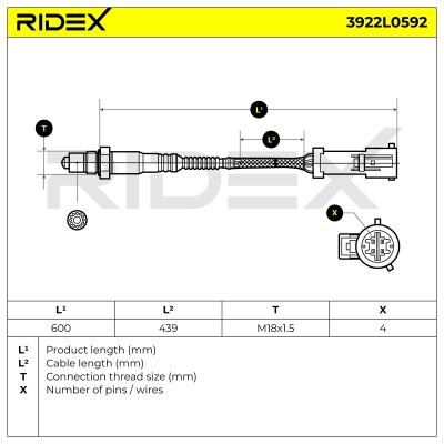 Lambdasonde RIDEX 3922L0592 3922L0592 - foto 6