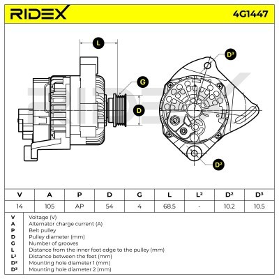 Generator RIDEX 4G1447 4G1447 - foto 5
