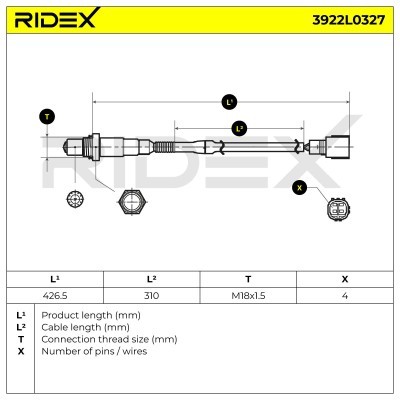 Lambdasonde RIDEX 3922L0327 3922L0327 - foto 6