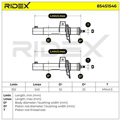 Stoßdämpfer RIDEX 854S1546 854S1546 - foto 5