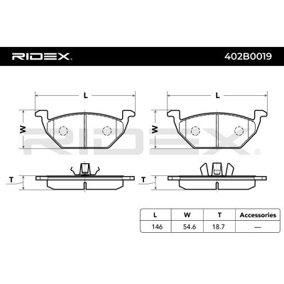 Bremsbeläge Satz RIDEX 402B0019 402B0019 - foto 3
