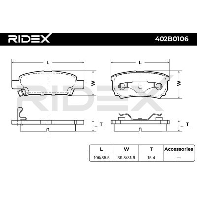 Bremsbeläge Satz RIDEX 402B0106 402B0106 - foto 5