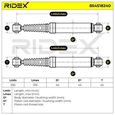 Stoßdämpfer RIDEX 854S18240 854S18240 - foto 7