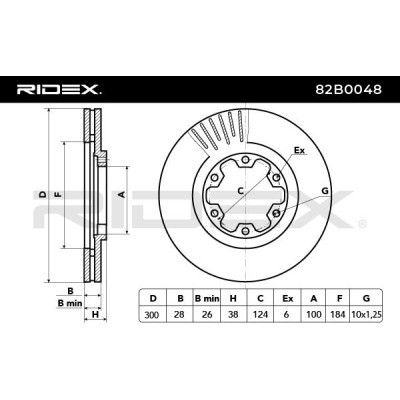 Bremsscheibe RIDEX 82B0048 82B0048 - foto 3