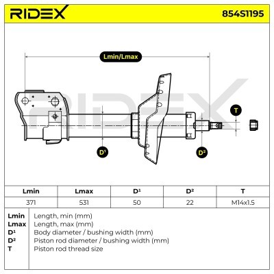 Stoßdämpfer RIDEX 854S1195 854S1195 - foto 5