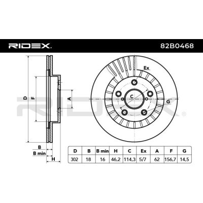 Bremsscheibe RIDEX 82B0468 82B0468 - foto 3
