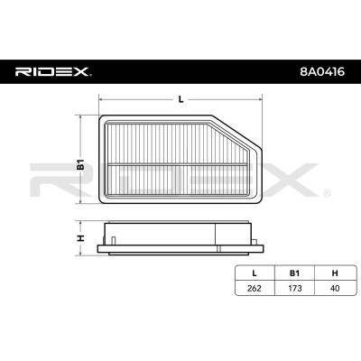 Luftfilter RIDEX 8A0416 8A0416 - foto 4