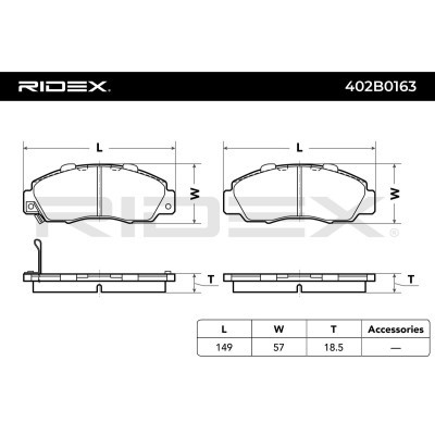 Bremsbeläge Satz RIDEX 402B0163 402B0163 - foto 6