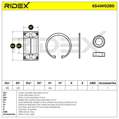 Radlager RIDEX 654W0280 654W0280 - foto 3