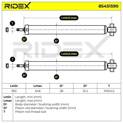 Stoßdämpfer RIDEX 854S1590 854S1590 - foto 4