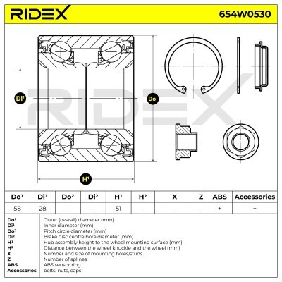 Radlager RIDEX 654W0530 654W0530 - foto 7