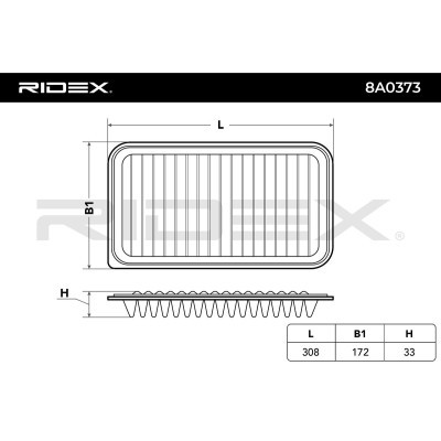 Luftfilter RIDEX 8A0373 8A0373 - foto 6