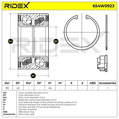Radlager RIDEX 654W0923 654W0923 - foto 7