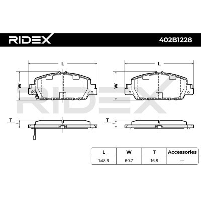 Bremsbeläge Satz RIDEX 402B1228 402B1228 - foto 6