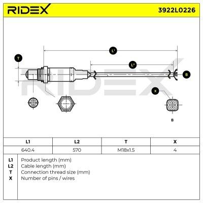 Lambdasonde RIDEX 3922L0226 3922L0226 - foto 5