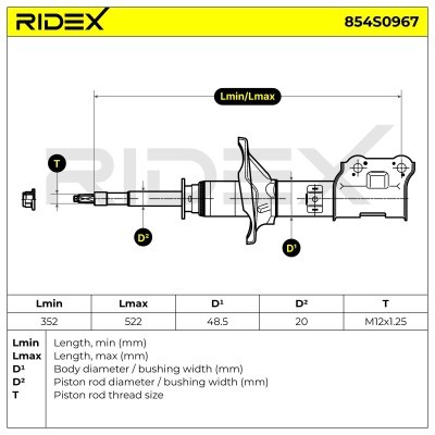 Stoßdämpfer RIDEX 854S0967 854S0967 - foto 9