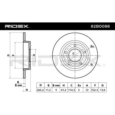 Bremsscheibe RIDEX 82B0088 82B0088 - foto 4