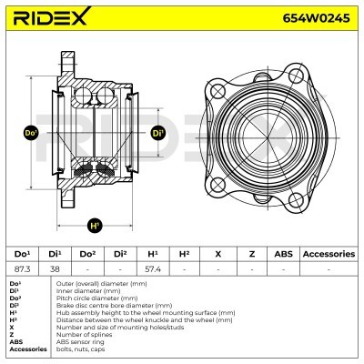 Radlager RIDEX 654W0245 654W0245 - foto 5