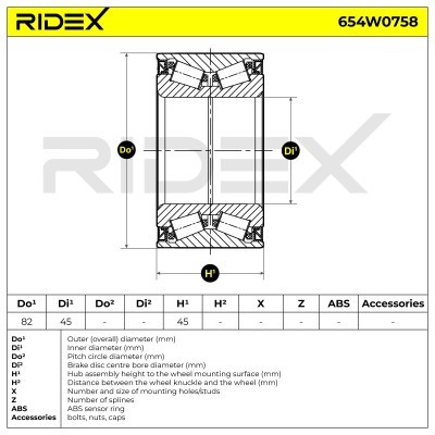 Radlager RIDEX 654W0758 654W0758 - foto 5