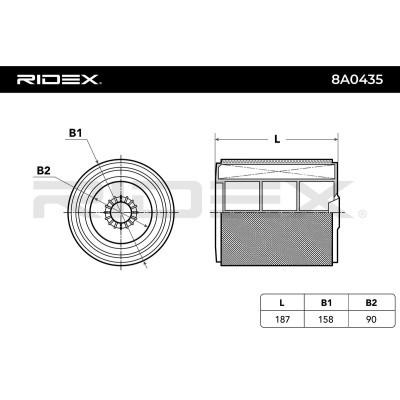 Luftfilter RIDEX 8A0435 8A0435 - foto 3
