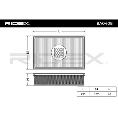 Luftfilter RIDEX 8A0408 8A0408 - foto 4