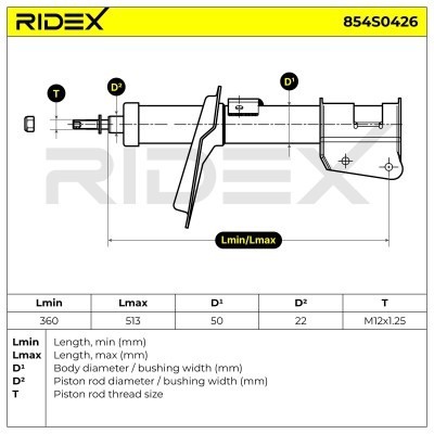 Stoßdämpfer RIDEX 854S0426 854S0426 - foto 6