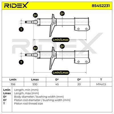 Stoßdämpfer RIDEX 854S2231 854S2231 - foto 4