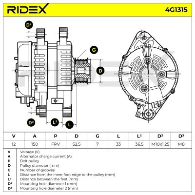 Generator RIDEX 4G1315 4G1315 - foto 6