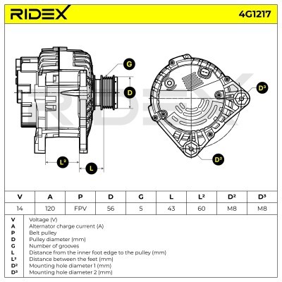 Generator RIDEX 4G1217 4G1217 - foto 5