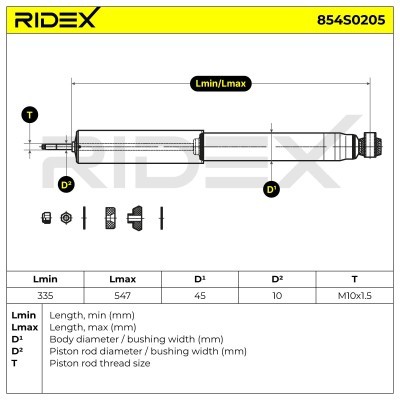 Stoßdämpfer RIDEX 854S0205 854S0205 - foto 7