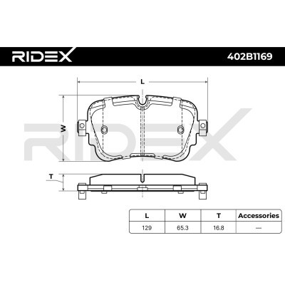 Bremsbeläge Satz RIDEX 402B1169 402B1169 - foto 7