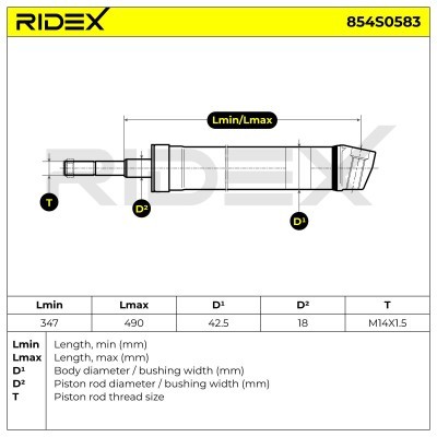 Stoßdämpfer RIDEX 854S0583 854S0583 - foto 6