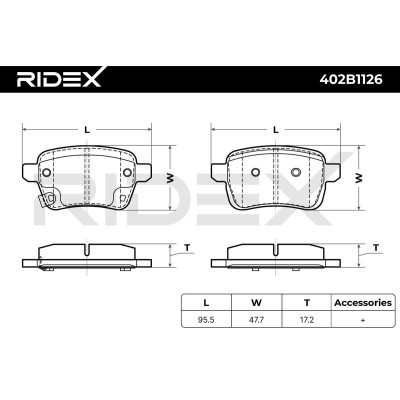 Bremsbeläge Satz RIDEX 402B1126 402B1126 - foto 4