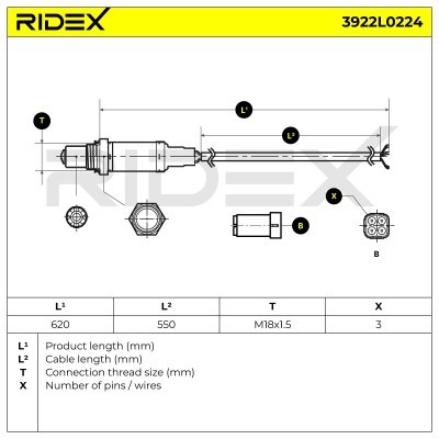 Lambdasonde RIDEX 3922L0224 3922L0224 - foto 5